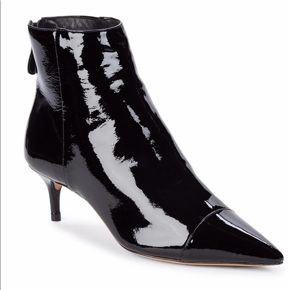 Alexandre Birman Kittie Patent Leather Point Tie Booties - Picture 2 of 11